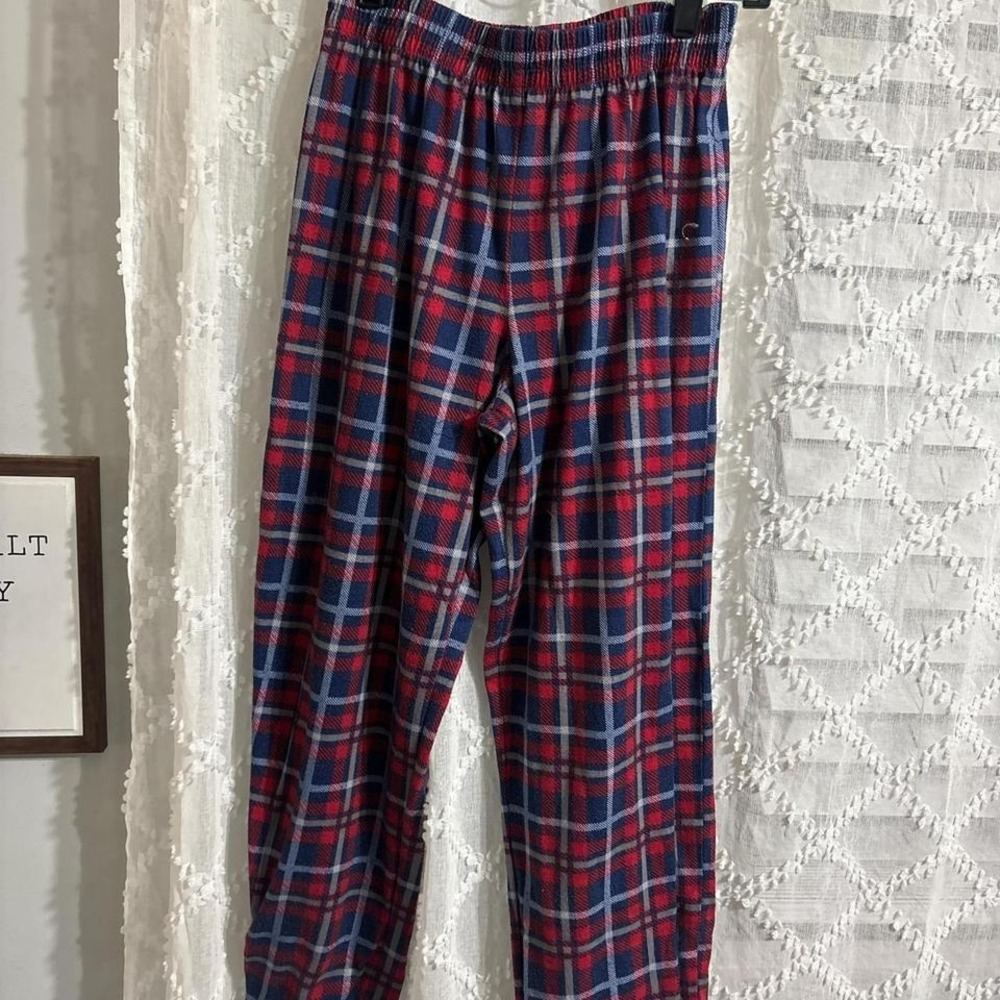 Size 10/12 Red and blue plaid‎ loungewear pants